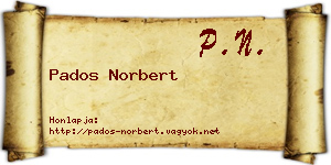 Pados Norbert névjegykártya